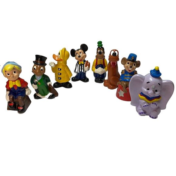 Lot Of 8 Vintage Disney 9 Inch Hand Painted Ceramic Characters - Picture 1 of 16